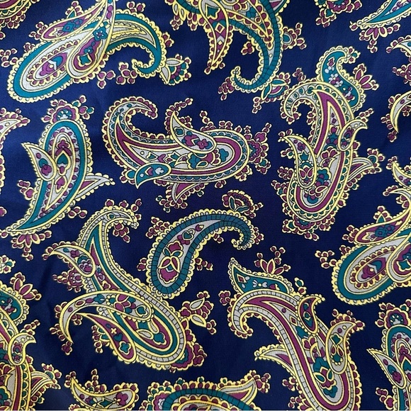 Vintage Talbots Pleated Paisley Midi Dress Sz 16 - Picture 6 of 10